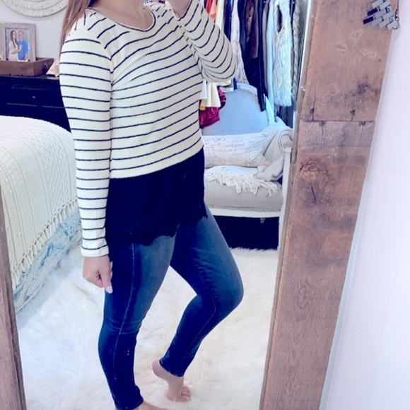 RXB black & white striped top size small - Picture 3 of 5